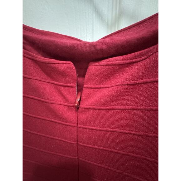 Hutch Red Bandage Bodycon Midi Dress Ruffle Hem Sleeveless Party Cocktail - Picture 4 of 7